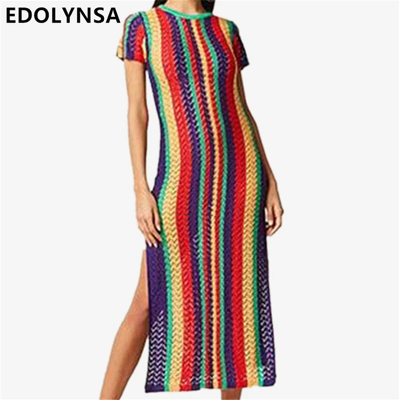 Multi colored vertical striped dress Clearance