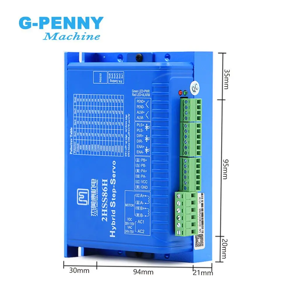 CNC NEMA 34 двигатель с замкнутым контуром 12нм 6А 2-фазовый Гибридный NEMA 34 драйвер двигателя постоянного тока(40-110 В)/переменного тока(60-80 в