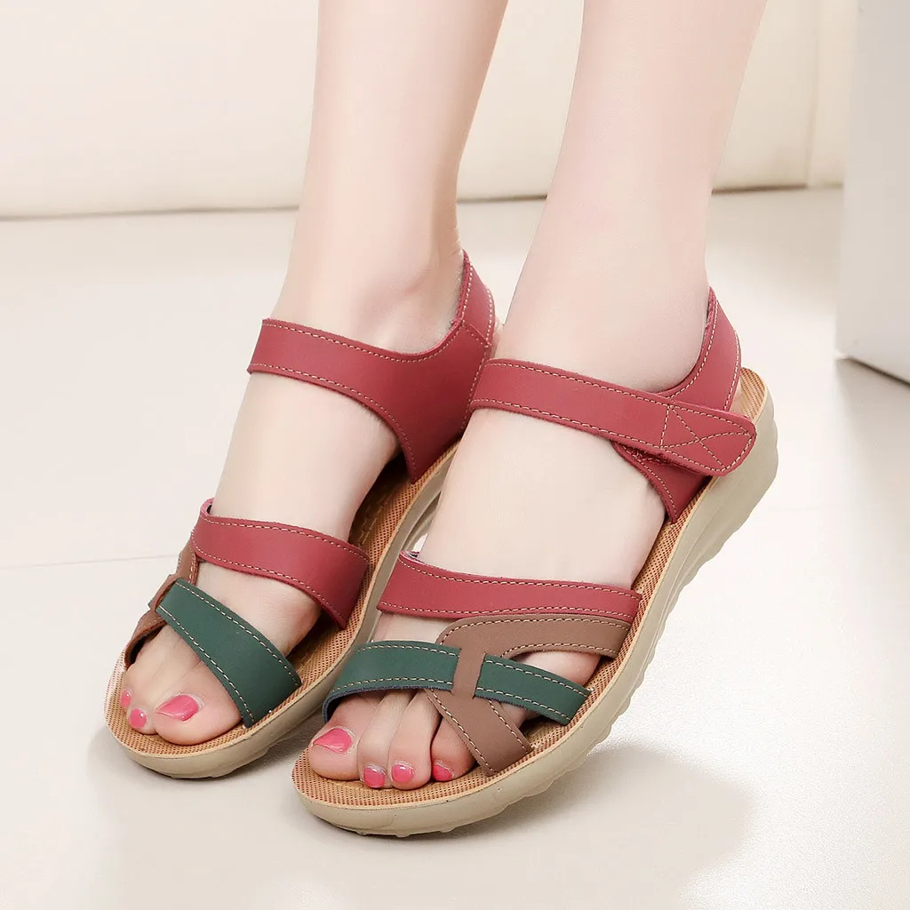 

JAYCOSIN Women's Sandals Summer Women Ladies Fashion Leather Sandals Wedges Comfort Big Size Shoes Summer Shoes Woman #42