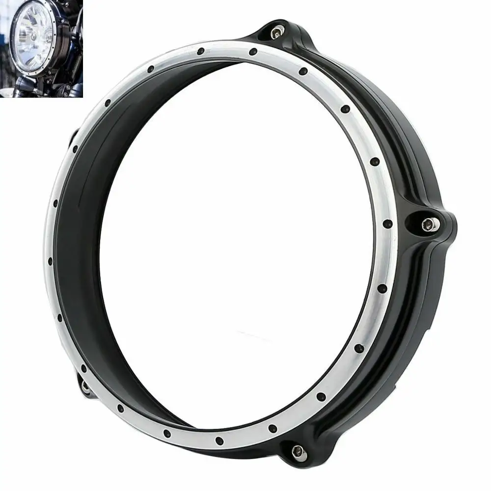 

Motorcycle Black 7" Headlight Bezel Trim Ring For BMW R Nine T 2014-2017 2016 2015 Scrambler 16-17