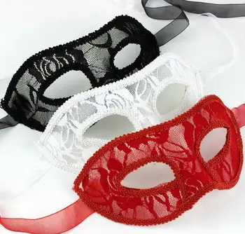 

Black White Red Beautiful Venetian Masquerade Ball Fancy Dress Cat Women Black Lace Eye Mask Lace Masks 100pcs