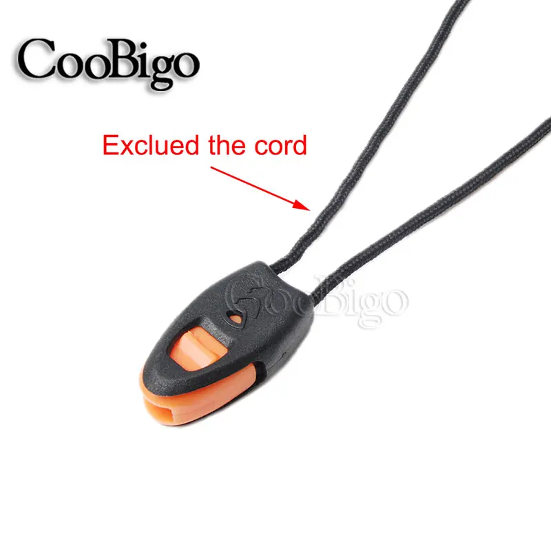 2 шт. аварийные оранжевые свистки на молнии натяжные концы шнура для Паракорда