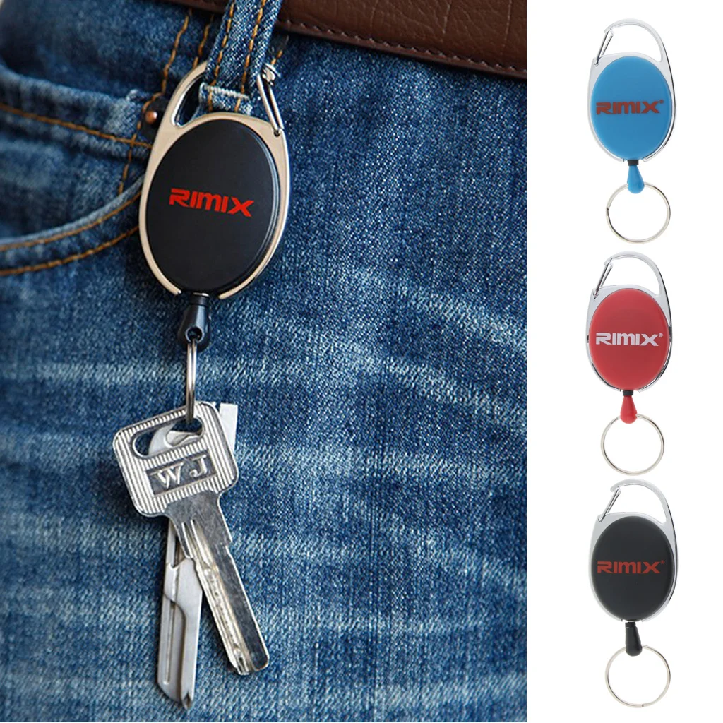 

Perfeclan Retractable Keychain Camping Hiking Travel Keychain Buckle Carabiner Waist Belt Clip Reel Holder for Outdoor Activity