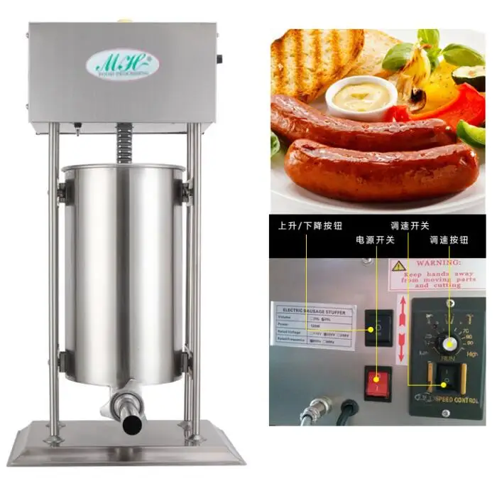 

free ship commercial Vertical Sausage Stuffer high Speed stainless steel Stainless Steel sausage filling machine with 4 tubes