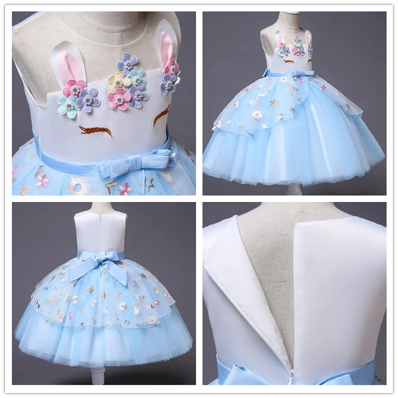Unicorn Dress Girls Kids Dresses For Toddler Girls Elsa Costume Cinderella Elegant Children Princess Baby Christmas  Dress 3-10T