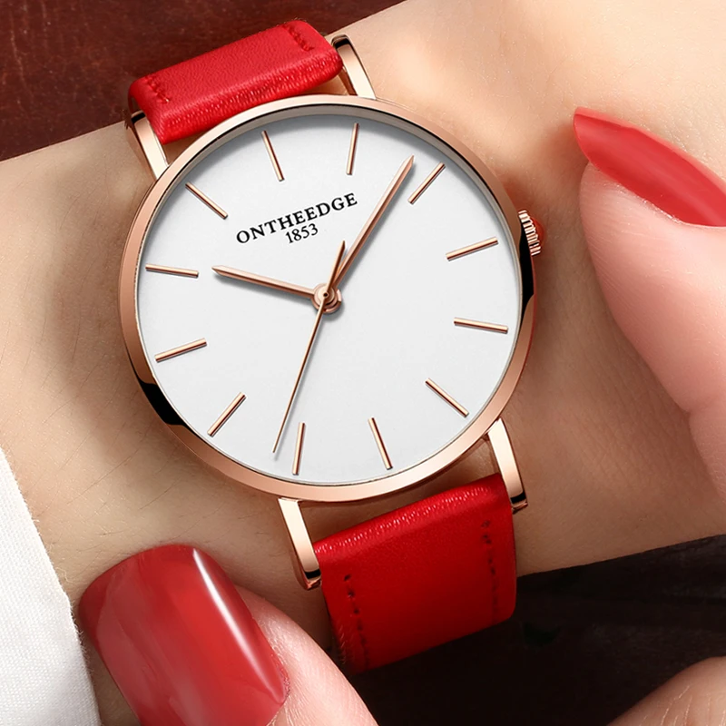 

Ladies watch Genuien Leather Strap Quartz Watch Thinner Case luxury women Exclusive Watch Wear for Party