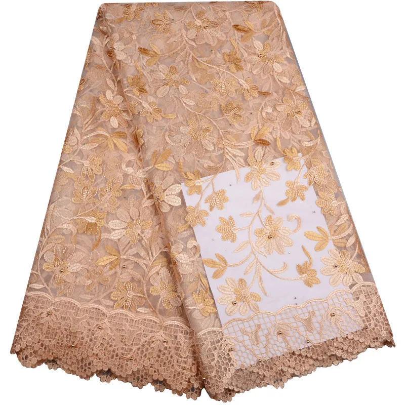 New design 2018 African Lace High Quality French Fabric With Beaded For Nigerian Wedding Dress 966 | Дом и сад