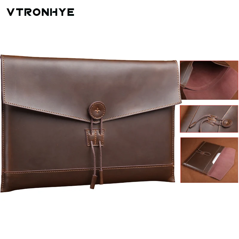 Для Macbook Air Pro retina 11, 13, 15 дюймов, второй слой, яловая кожа, сумка для ноутбука, рукав для Mac book Pro 13, 15 Touch Bar