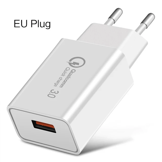 Sarj Aleti Carregador Portatil быстрое зарядное устройство USB адаптер 18 Вт Cargador для iphone samsung Xiaomi Redmi 6a Oneplus Quick Charge 3,0 - Тип штекера: EU Plug