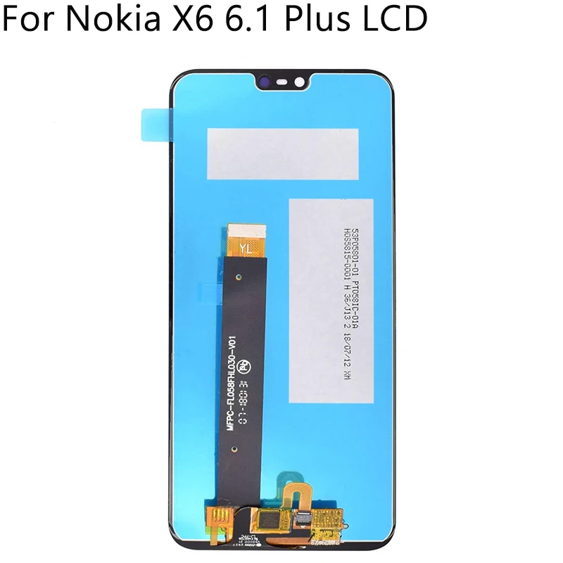 5," для Nokia X6 6,1 Plus TA-1083 TA-1099 ЖК-дисплей кодирующий преобразователь сенсорного экрана в сборе для Nokia X6 lcd средняя рамка