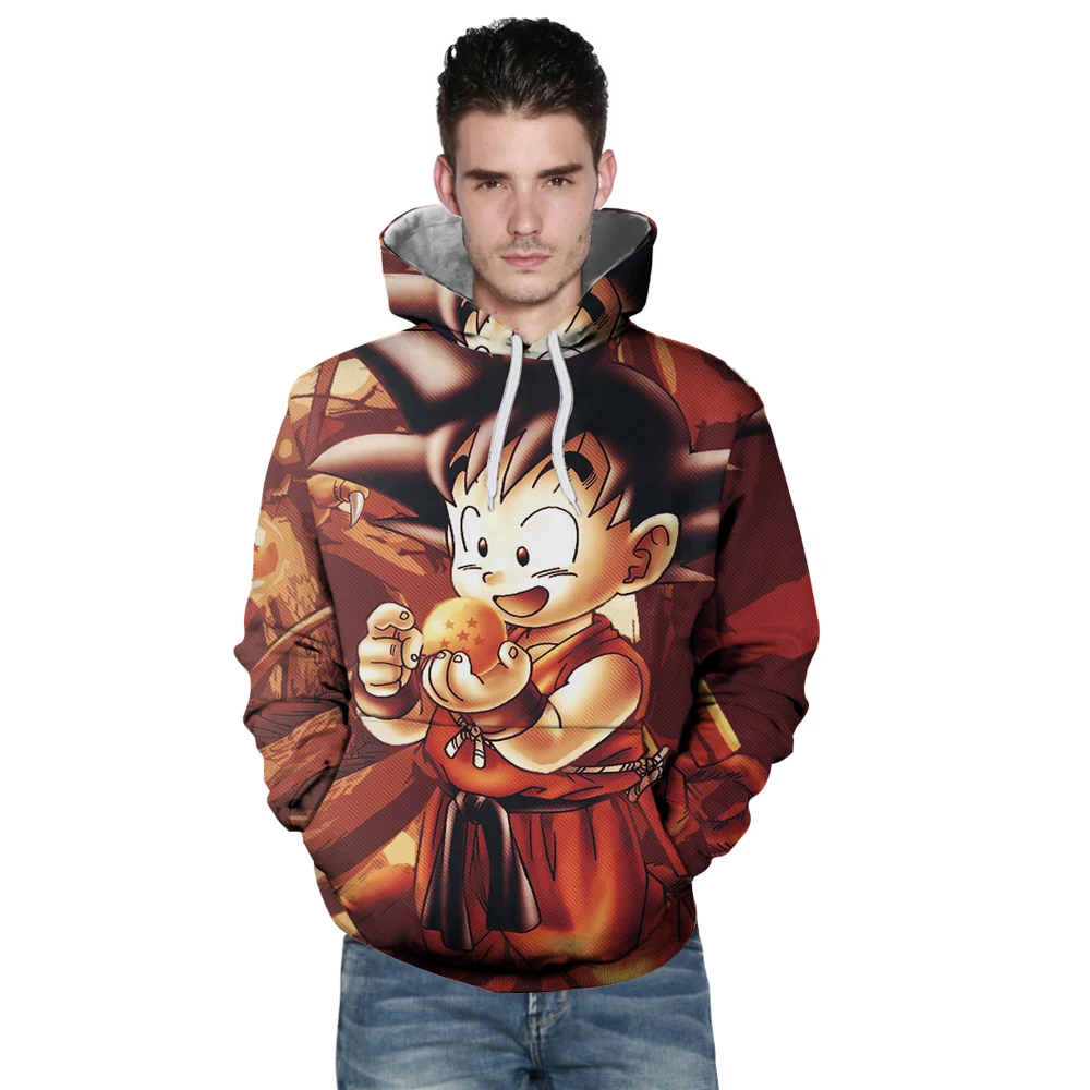 أنيمي هوديس التنين الكرة Z جيب غوهان مقنعين بلوزات كيد غوكو 3D هوديس البلوفرات الرجال النساء طويل كم قميص هوديي
