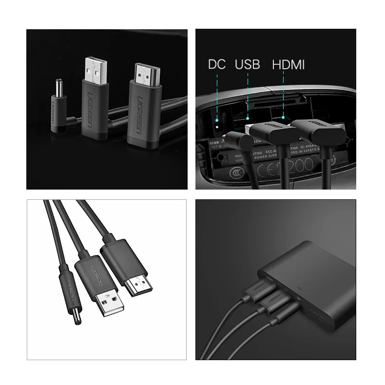 For HTC VIVE VR Headset HDMI USB DC 3-in-1
