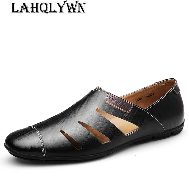 

Summer Handmade Genuine Leather Men Loafers Casual Luxury Brand Men Shoes Fashion Breathable Driving Shoes Plus Size 47 H115