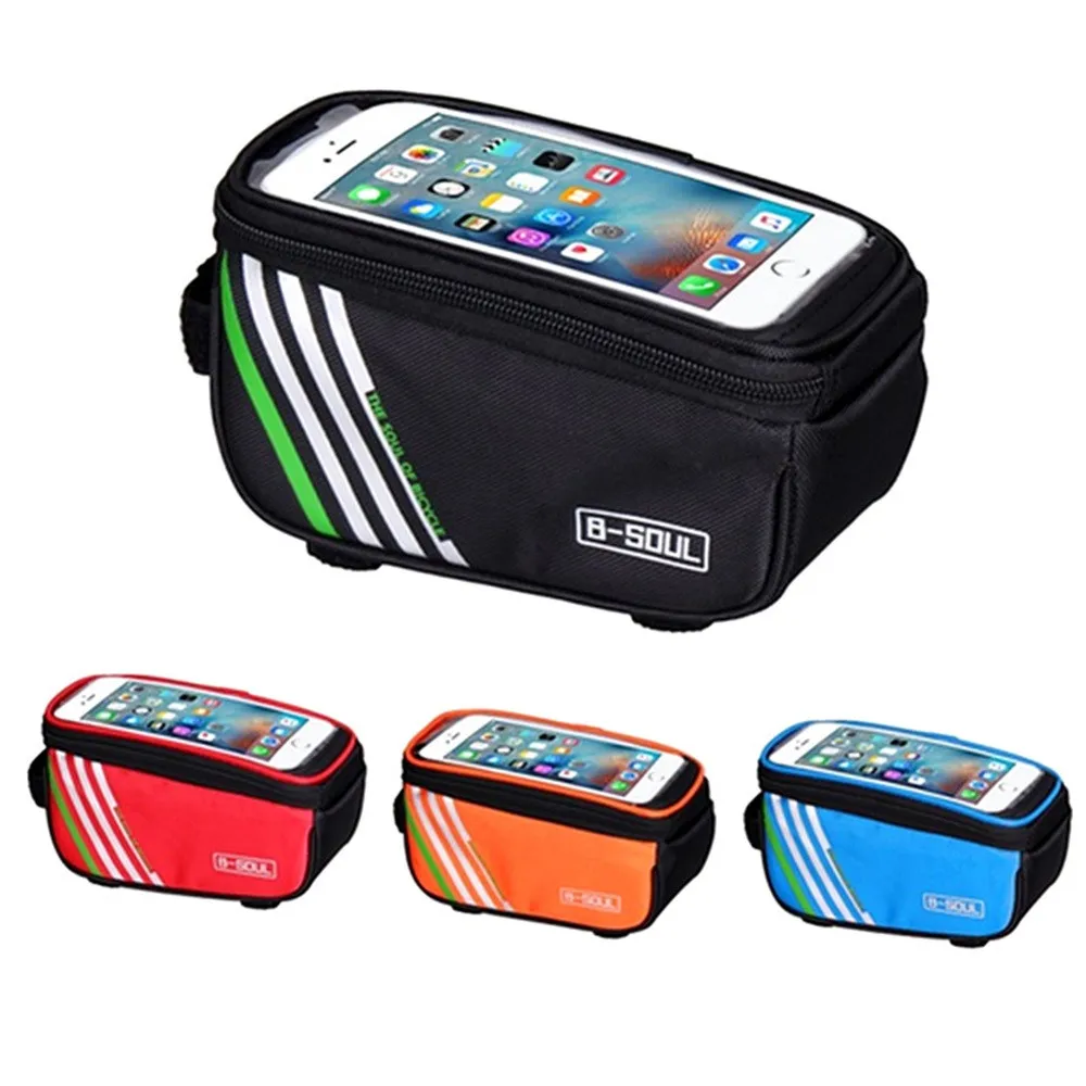 Discount Bicycle Bag  5.5Inches Blue Red Black Orange portable wearable multifunctional waterproof bike Bicycle Bag  for Smart Phone 6