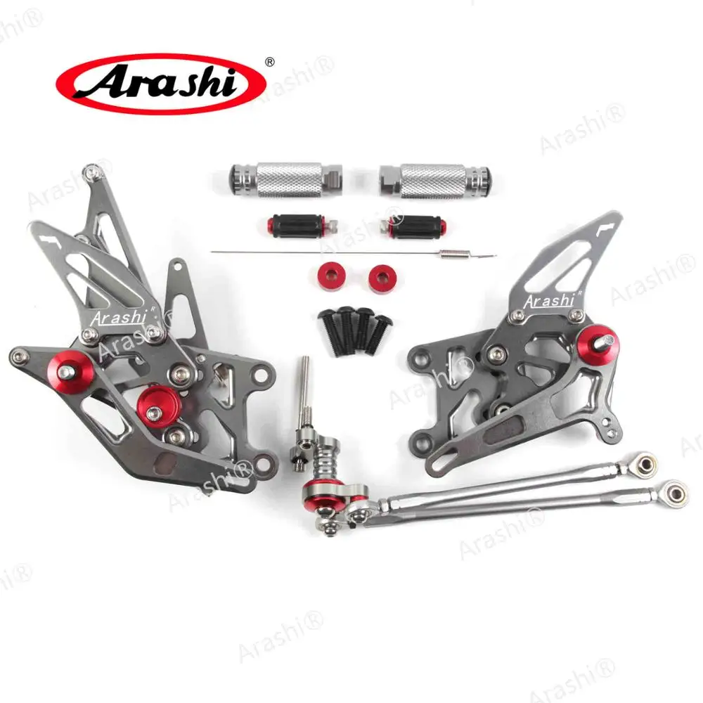 CNC регулируемая подножка для HONDA CBR600RR 2009- CBR 600 RR 600RR Rearset Aluminmum CBR600 600CC педаль подножки - Цвет: Gray