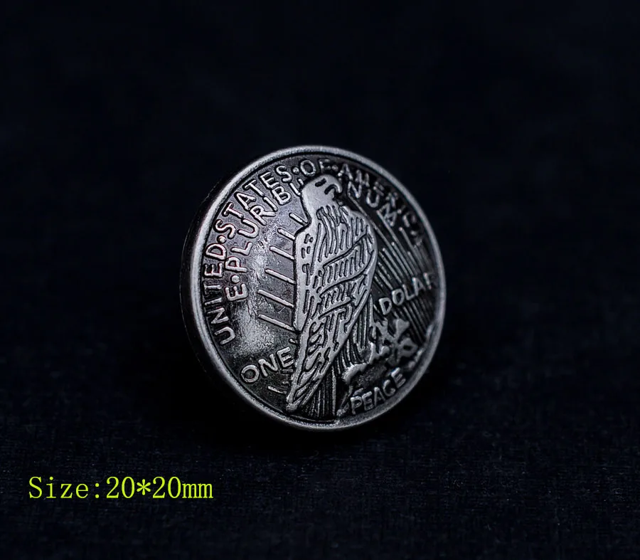 Монета Rivetback монета CONCHO партия 10 шт. Репродукция серебряного доллара орла 3/4 дюйма