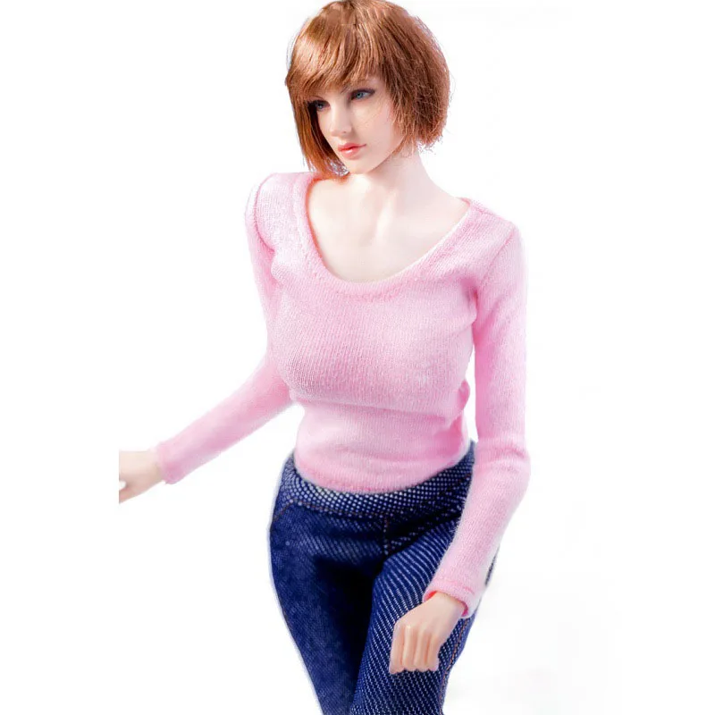 

1/6 Scale 6 Color Sexy Hot sale Long Suit Sleeve Round Neck Bottoming Clothes Suit Clothes Clothing Set For12" Figure Body Doll