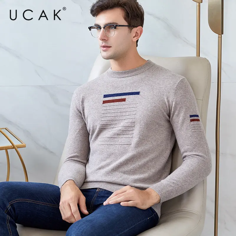 UCAK Brand Merino Wool Sweater Men Clothes 2019 New Arrival Autumn Winter Cashmere Pullover Men O-Neck Pull Homme Sweaters U3031 UCAK Brand Merino Wool Sweater Men Clothes 2019 New Arrival Autumn Winter Cashmere Pullover Men O-Neck Pull Homme Sweaters U3031