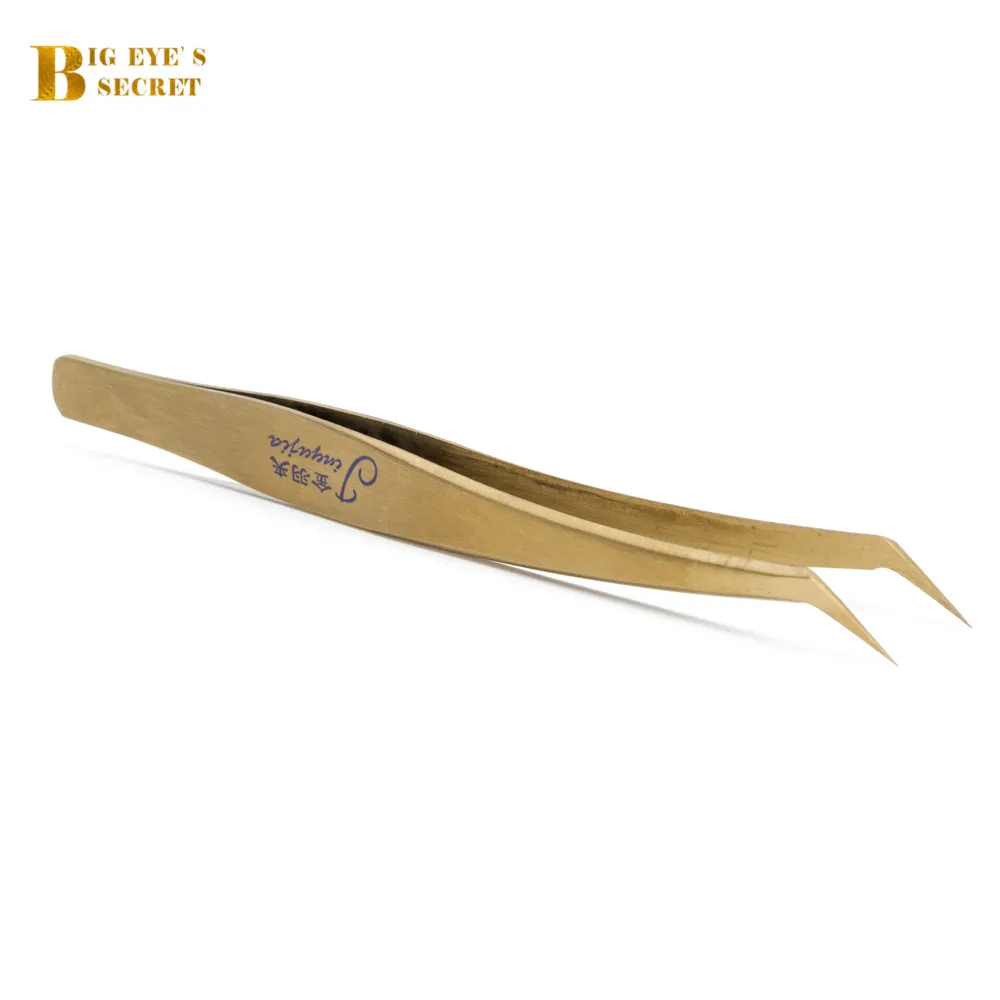 Big Eye's Secret Stainless Steel False Eyelash Tweezers Fake Volume Eye Lash Curler Applicator Clip Beauty free shipping private label wholesale steel false eyelash tweezers bulk sale fake lash applicator custom logo free packaging box