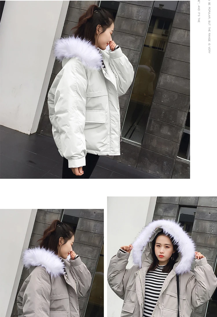 Женская зимняя меховая куртка, новая модная теплая парка с длинным рукавом, Женское пальто, толстая куртка, Свободное пальто, верхняя одежда для женщин kz278