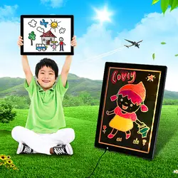 Новый магнитная двусторонняя блокнот для рисования эскизов доска Детская игрушка с 15in led флуоресцентные Панель раннего образования