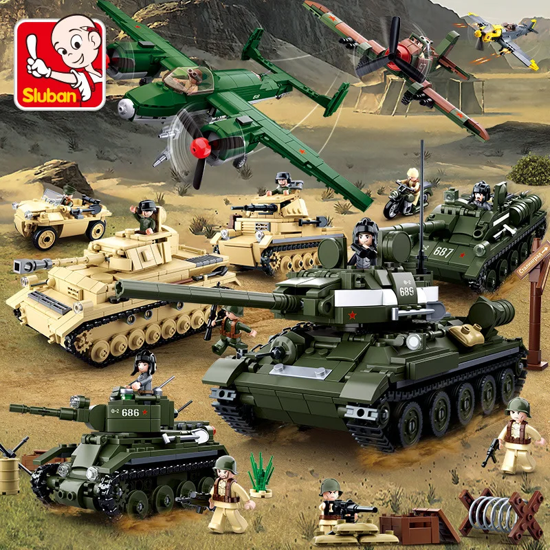 

World war 2 military vehicle compatible Legoing tank panzer plane truck jeep ww2 German soviet army weapon building blocks toys