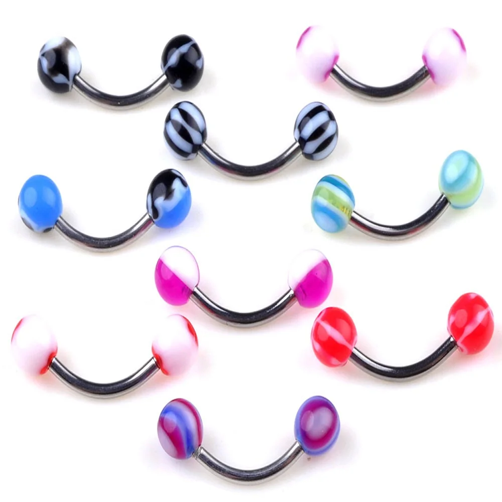 10Pcs/lot Wholesale 316L Stainless Steel Belly Button Rings Belly
