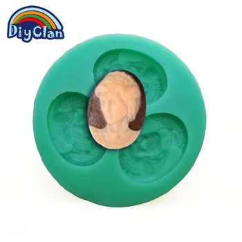 

New arrival Head portrait beauty girl silicon fondant cake molds Chocolate mold cake tools kitchen baking resin moulds F0183TX35