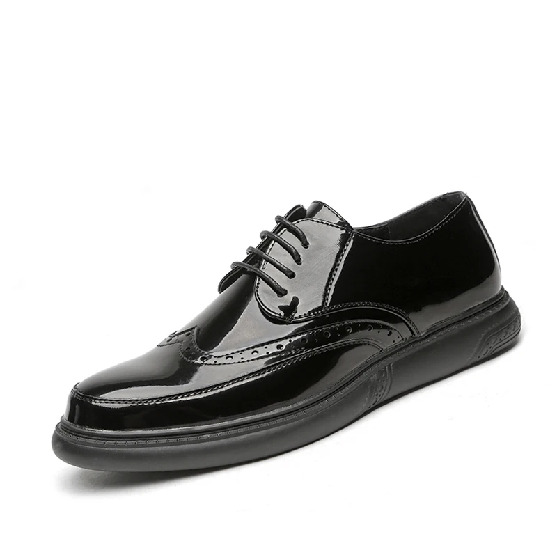 

2018 Luxury Brand Men Wedding Shoes England Trend Leisure Leather Shoes Breathable For Male Brogue Footwear Loafers Flats shoe