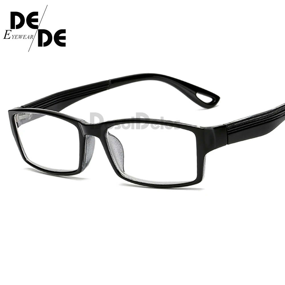 Модные небьющиеся очки для чтения для мужчин и женщин, прозрачные очки из смолы, винтажные круглые очки для чтения - Цвет оправы: black