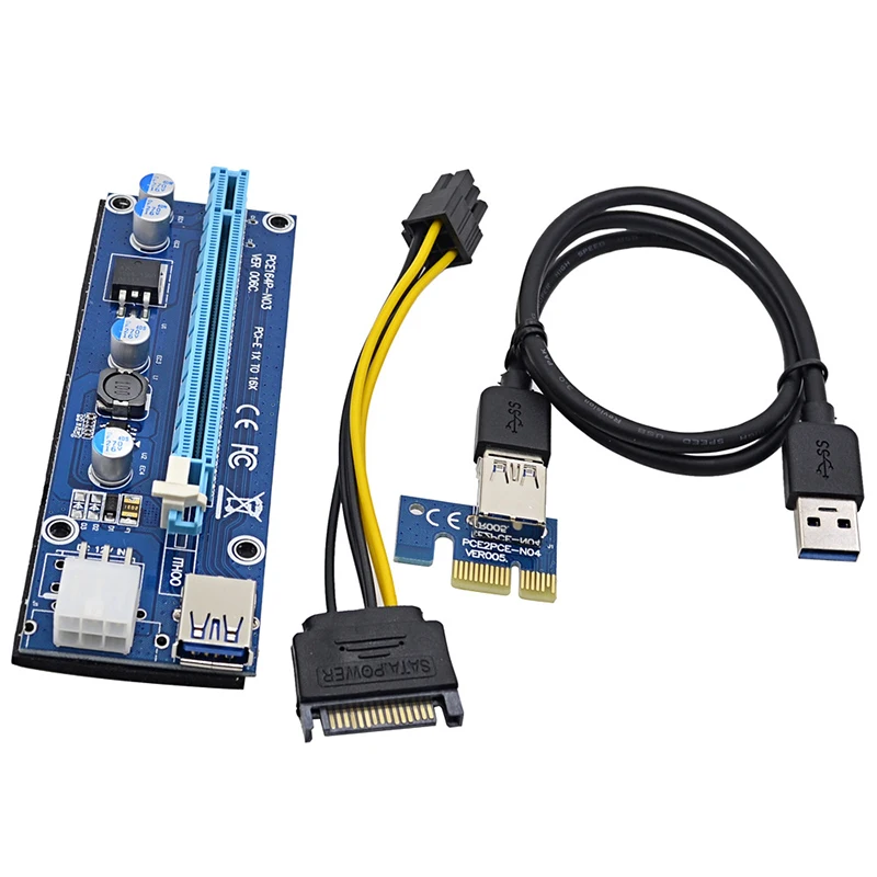 USB 3.0 PCI-E Экспресс 1X 4x 8x 16x удлинитель Райзер графический адаптер карта SATA 15pin Male к