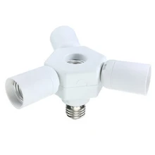 3 в 1 Регулируемый цоколь E27 светильник лампа адаптер держатель Гнездо сплиттер, 3 в 1 не поворотный