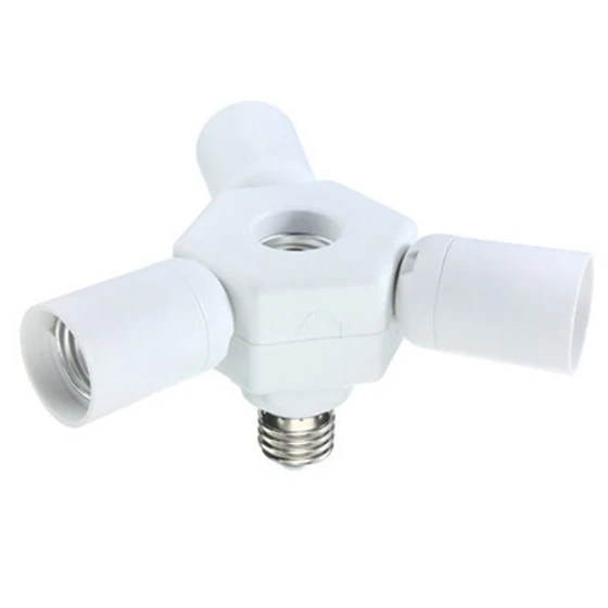 

3 in 1 Adjustable E27 Base Light Lamp Bulb Adapter Holder Socket Splitter, 3 In 1 Not Rotatable