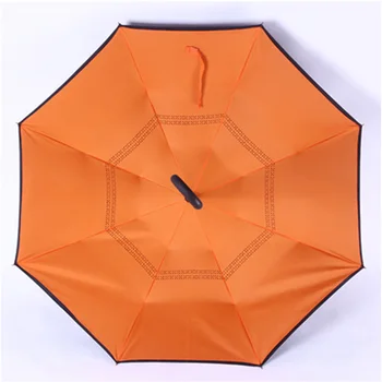

Windproof Reverse Umbrella Rain Women Folding Double Layer Inverted Umbrella for Men Self Stand Women's Umbrella