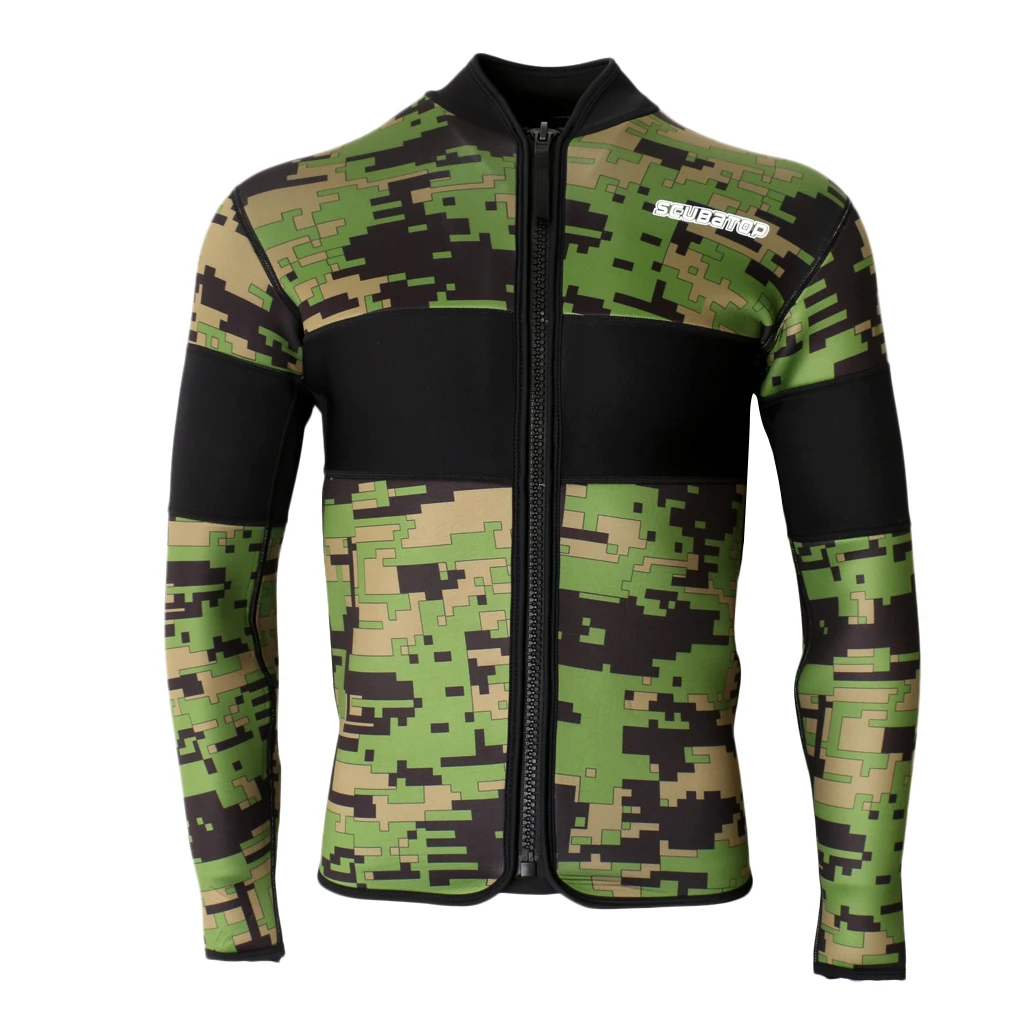 Buy 2.5mm Neoprene Green Camo Scuba Diving Wetsuit Top