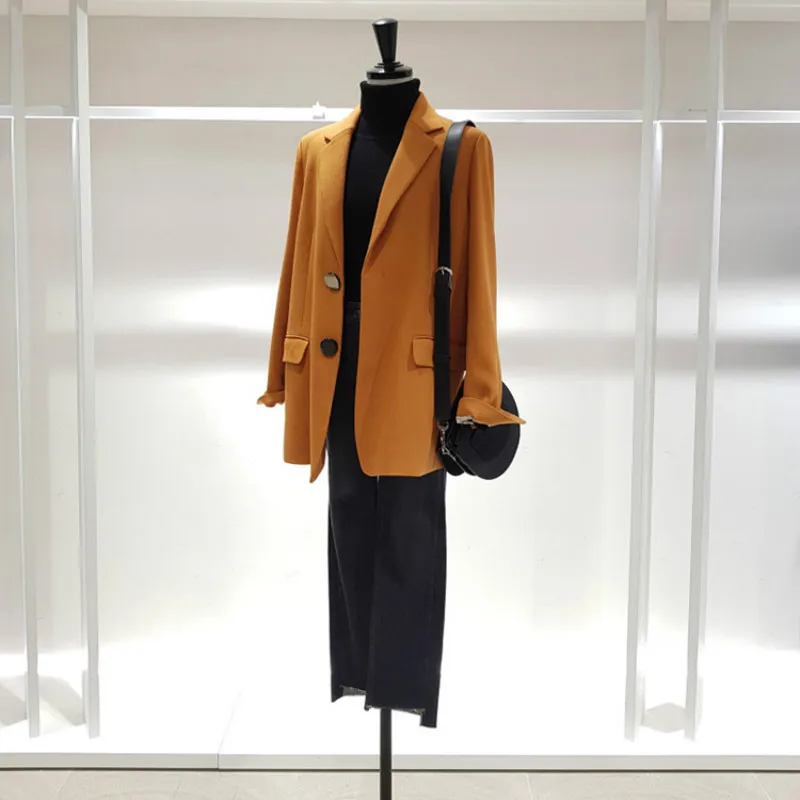 Spring and autuml 2019 new Korean fashion single row button chic small women's blazer jacket with loose casual suit Spring and autuml 2019 new Korean fashion single row button chic small women's blazer jacket with loose casual suit