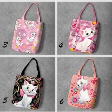 Marie Cat, мультяшная Студенческая тканевая сумка для покупок, большая емкость, настраиваемая Сумка-тоут, модная женская Повседневная сумка на плечо