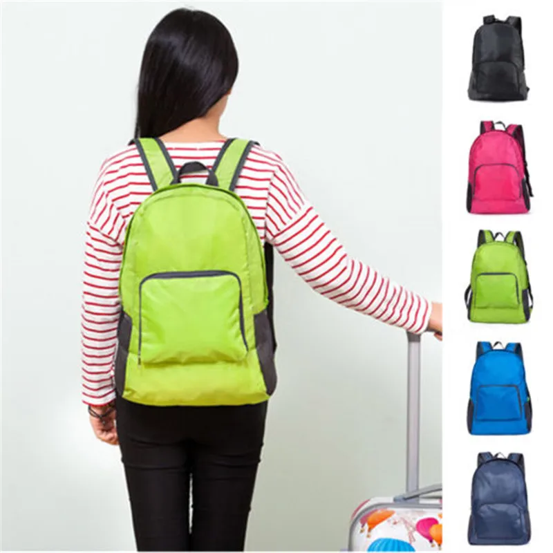 AU Nylon Foldable Zipper Travel Hiking Backpack Outdoor Shoulder Bags
