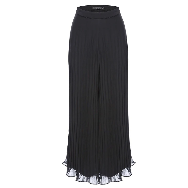 

Pantalon Femme Ete 2019 Summer Abaya Chiffon Wide Leg Pleated Pants Loose Mesh Pants Hosen Damen Womens Trousers Spodnie Damskie