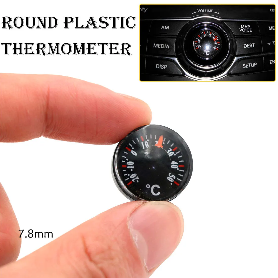 

1pc Diameter 20mm Mini Thermometer Round Mini Thermometer Mini Spirit Circular Thermograph Celsius Hydrothermograph