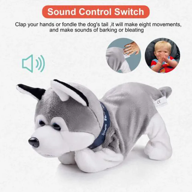 Interactive Robot Dog Electronic Plush Toy Walk Sound Bark Stand For Kids Gift  Cute Toy Kid Child Christmas Gift Fun Cute Eject