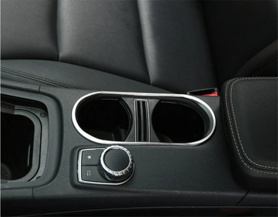 

Yimaautotrims Auto Accessory Center Control Water Cup Holder Frame Cover Trim For Mercedes Benz GLA X156 200 220 2015 2016 2017
