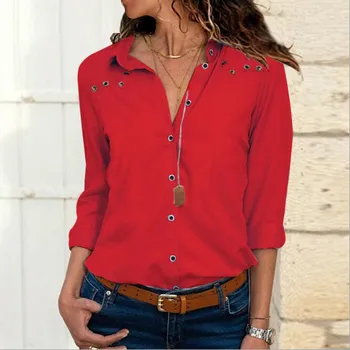 

Women Tops Blouses 2019 Autumn Elegant Long Sleeve Blouse Shirt Turn Down Collar Chiffon Blouse Office Shirts Blusas Camisa