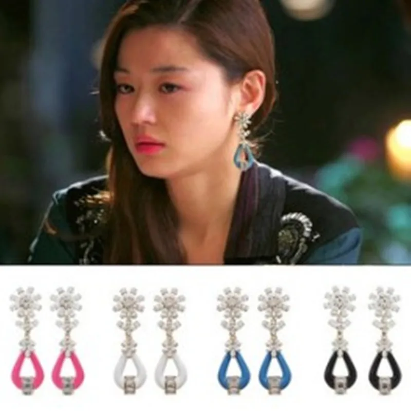 

2019 Fashion jewelry crystal artificial gem patchwork leaves flower ladies sexy big gold earrings for elegant women