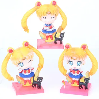 

3Pcs/set Anime Sexy Figures Sailor Moon Tsukino Usagi Creative Decoration PVC Action Figure Collectible Model Toy OPP 10CM B830
