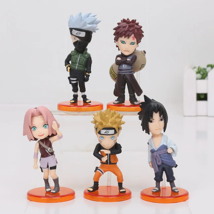 5pcs/set Naruto Shippuden Naruto Sasuke Sakura Kakashi Gaara PVC