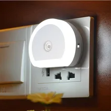 Thrisdar Light Sensor LED Night Light with Dual USB Port 5V 1A Control Room Home USB Plug-in Wall Charger Lamp Plug Socket Light