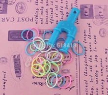 HOGNSIGN – Bracelet en caoutchouc fait à la main pour filles, corde de couleur Noctilucent tissée arc en ciel, anneau de main, bande de caoutchouc, jouets de fête