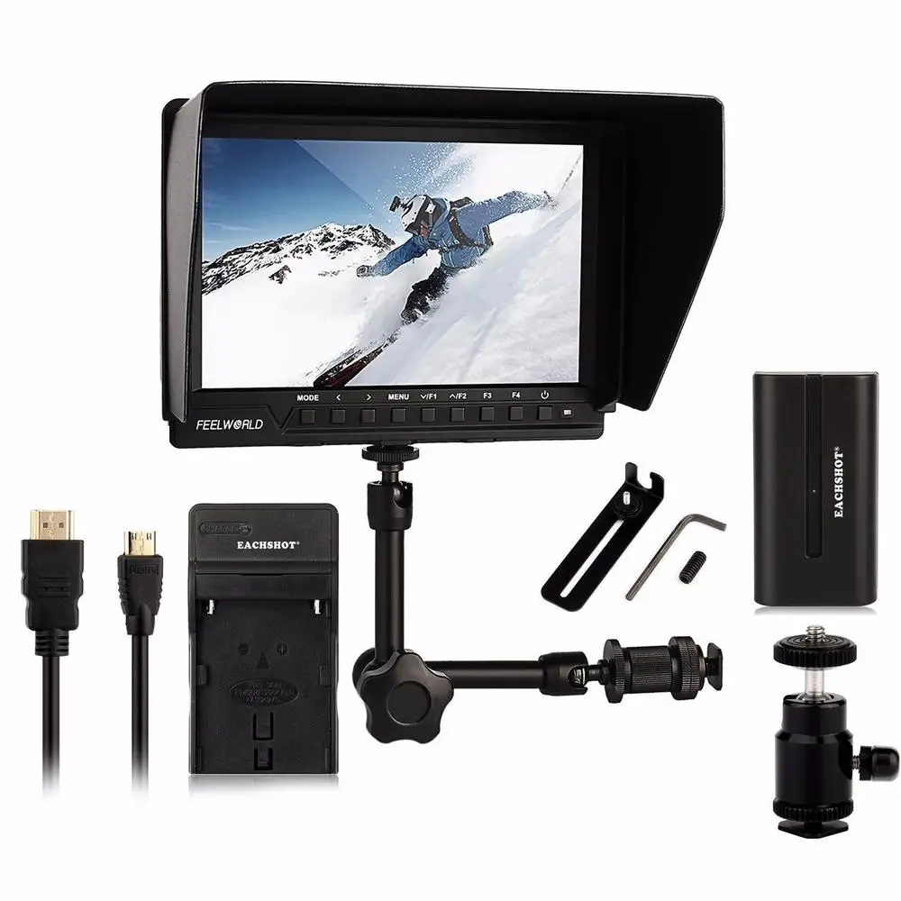 

Battery + Charger + Magic Arm + 4K HDMI Output 7'' Video Monitor 1920x1200 HDMI 1080p for BMPCC for Dslr Camera Canon Nikon Sony