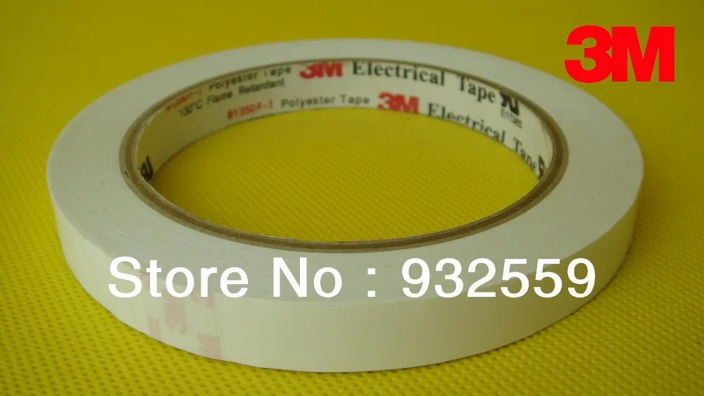 

Free shipping 3M 1350F-1Y flame retardant/electrical insulating PET tape for wraping coils/wire harnesses 10mmX66M/roll